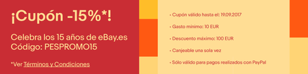 Celebra el 15 cumpleaños de eBay con un 15% de descuento en más de 50.000 productos