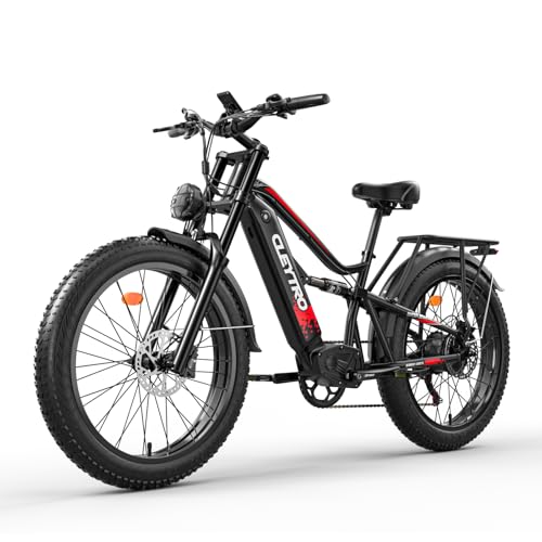tifgalop Bicicleta eléctrica 26 Pulgadas, Doble suspensión, Frenos de Disco hidráulicos, 7 velocidades, batería extraíble 48V 18Ah, autonomía de 45 a 90 kilómetros.