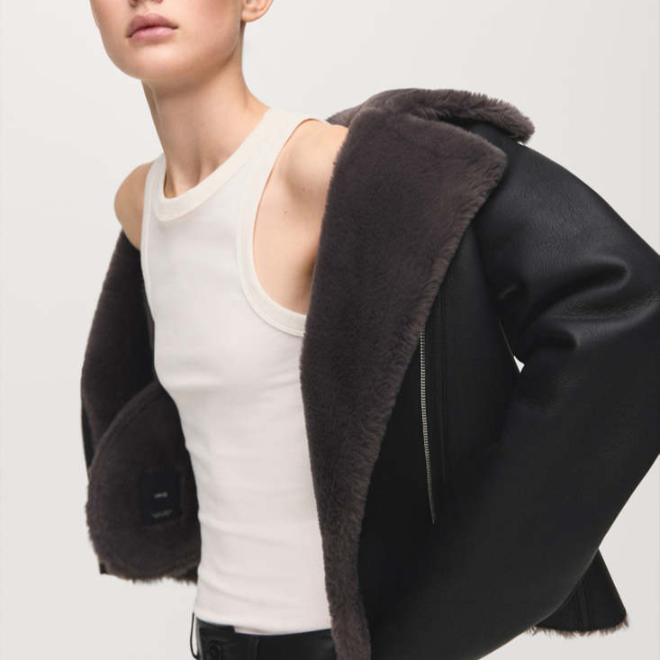 Chaqueta biker pelo