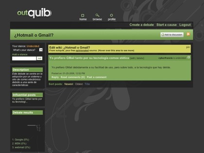 Outquibe, un lugar donde establecer nuestros propios debates mediante hilos de discusión