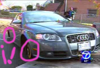 Audi S4 sin ruedas versus grúa