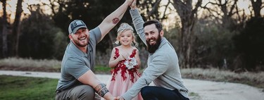 "No somos una pareja homosexual, pero compartimos una hija", las bellas fotografías de una niña con su padre y su padrastro