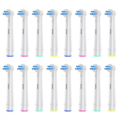 16 Recambios Cepillos Interspace Compatibles con los Cepillo Electrico Oral B para Limpiar Hendiduras, Puentes e Implantes. Blanco