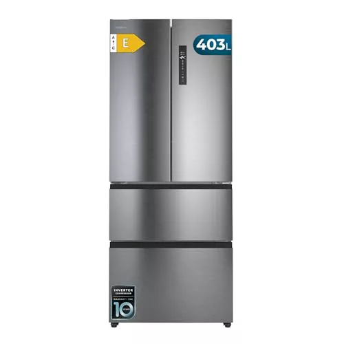 Cecotec Frigorífico Puerta Francesa Total No Frost Bolero CoolMarket F2D 403 Inox E