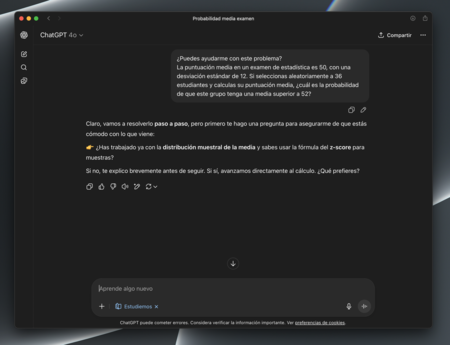 prueba modo de estudio chatgpt