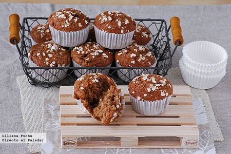 Muffins de puré de manzana y avena con leche de almendras. Receta