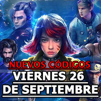 Free Fire MAX, códigos gratuitos del Viernes 26 de septiembre 