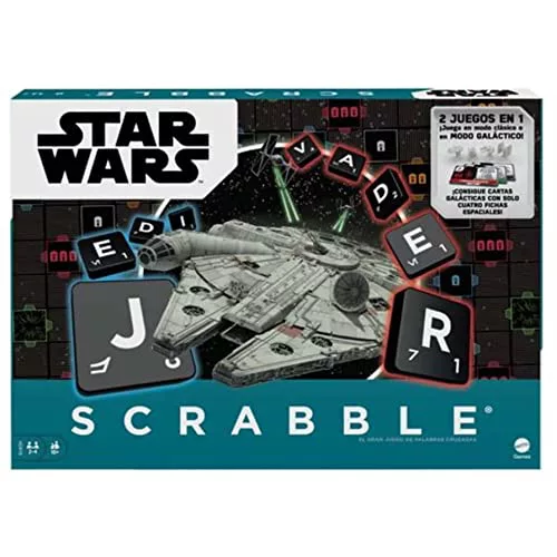 Mattel Games Scrabble Star Wars, Juego de Mesa para niños y niñas de +10 años, Incluye Cartas (Mattel HDX15)