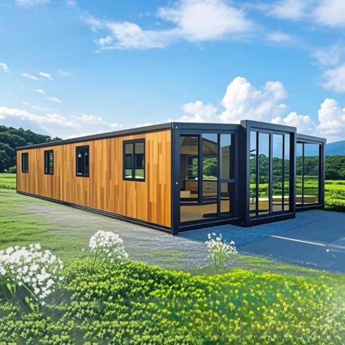 Casa Contenedor para Vivienda Fuera de la Red Sostenible 20FT/30FT/40FT - Eco Pod Listo para Energía Solar con Recuperación de Aguas de Lluvia para Vida Costera y Montaña Aislada