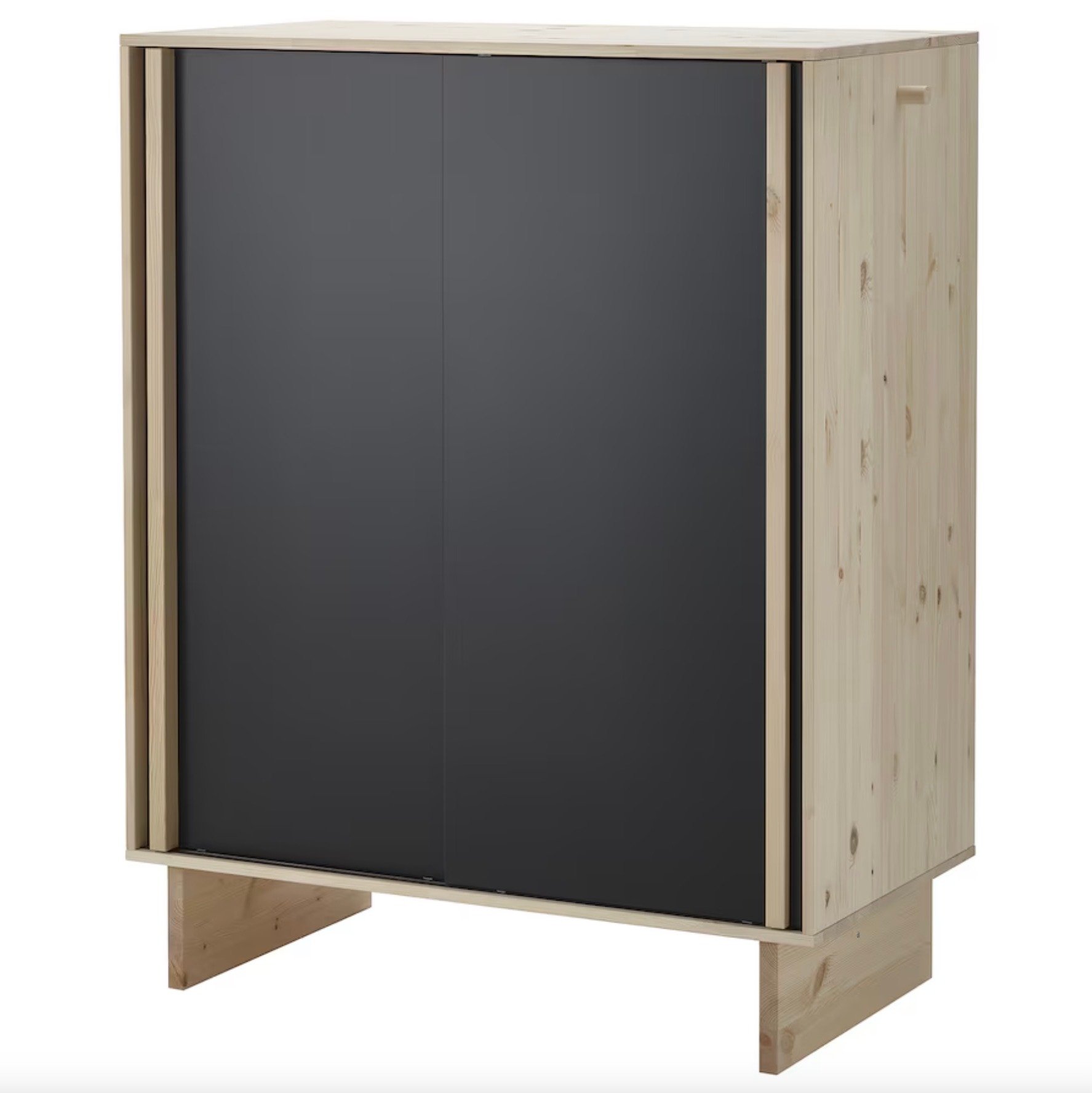 GLAMBERGET
Armario con 3 puertas correderas, pino/negro, 117x63x150 cm