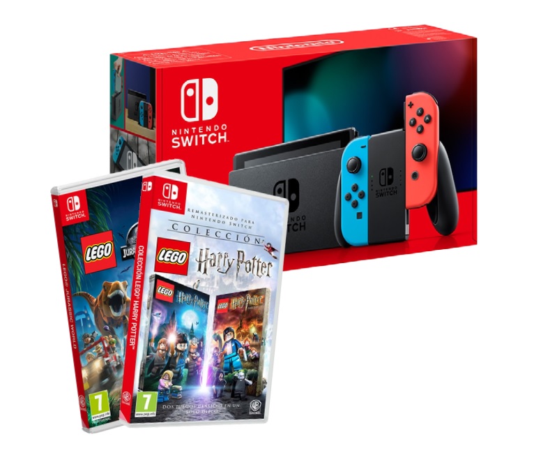 Nintendo Switch Azul Neón/Rojo Neón + Juego LEGO a elegir