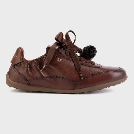 Zapatillas de mujer de piel con cordones en color - Martinelli - Marrón oscuro

