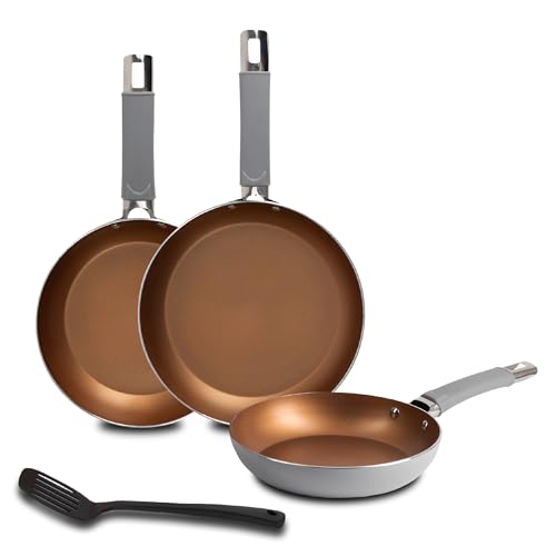 Bergner Juego de 3 Sartenes Aluminio forjado cobre
