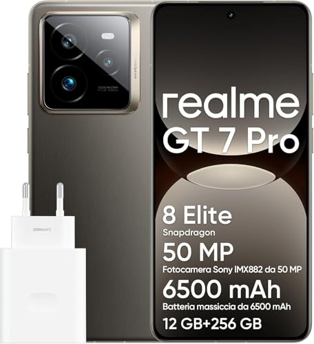 realme GT 7 Pro 5G Teléfonos móviles,12+256 GB, Procesador Snapdragon 8 Elite, 6.78" Pantalla RealWorld Eco², Cámara de instantáneas ultranítidas con IA, Android Smartphone