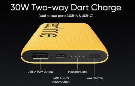 Realme presenta una 'power bank' de 10.000 mAh con carga rápida de 30W por menos de 25 euros al cambio
