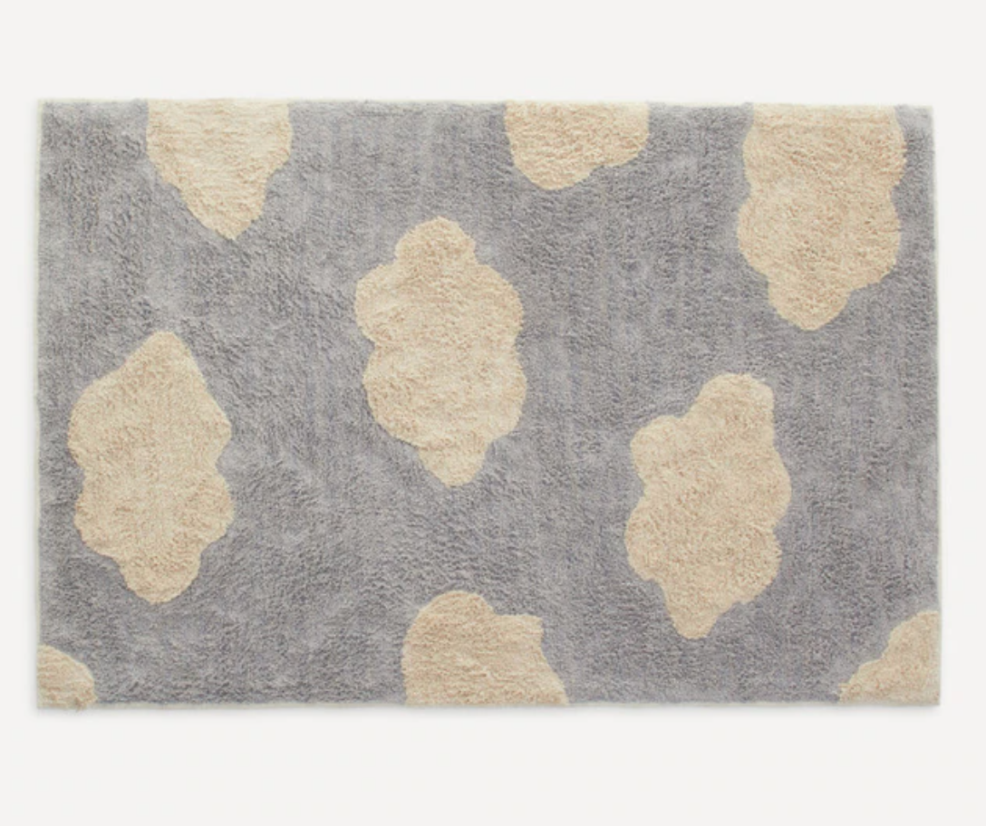 Alfombra tejida de algodón Nubes Mini Home. Medidas: 120 (ancho) x 180 (largo) x 1,2 (alto) cm