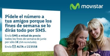 SMS a mitad de precio con Movistar las tardes y fines de semana de septiembre
