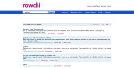 Rowdii, buscador con interesantes funciones sociales