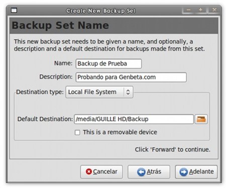 Pybackpack - asistente de copias de seguridad