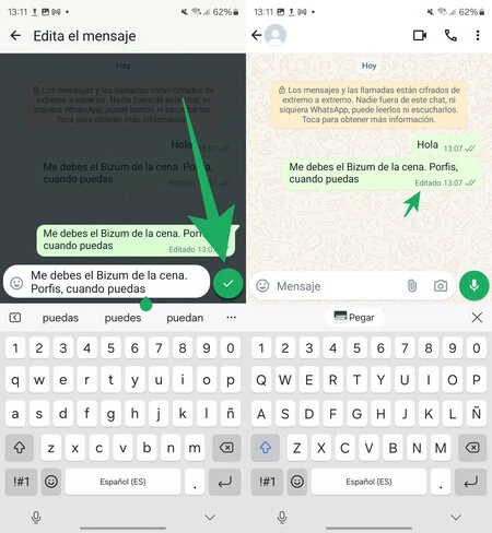 WhatsApp メッセージの編集 2