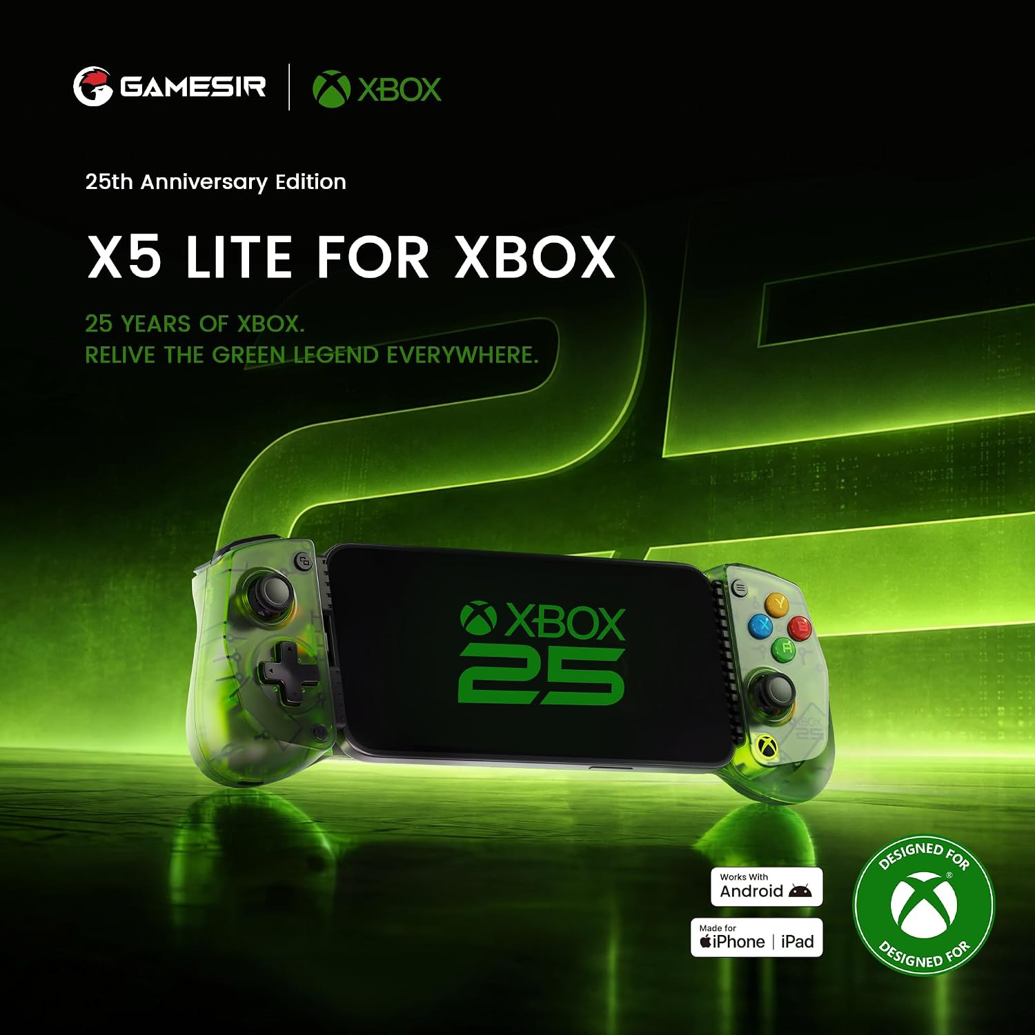GameSir X5 Lite para Xbox, controlador para celular, 25.º aniversario 