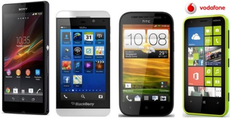 Precios Sony Xperia Z, HTC One SV y Nokia Lumia 620 con Vodafone