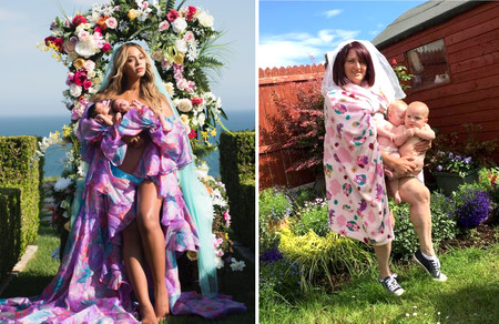 Una madre recrea la imagen con que Beyoncé presentó a sus gemelos