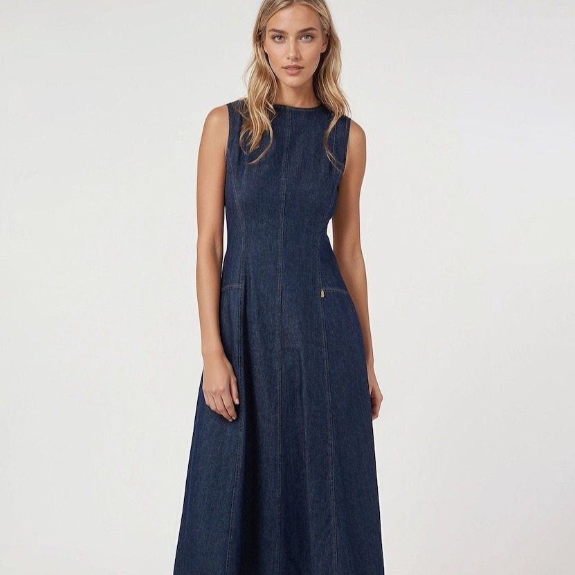 Vestido midi denim Dolores Promesas