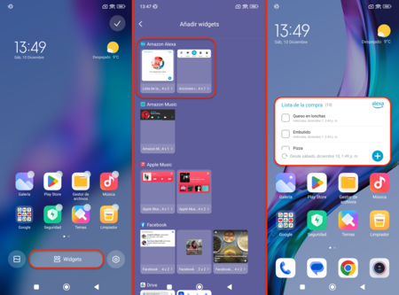 Añadir widgets en MIUI 13