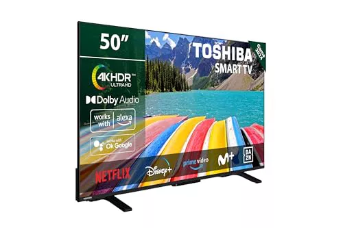 TOSHIBA 50UV2363DG Smart TV 4K UHD de 50", sin Marcos, con HDR10, Dolby Audio, Compatible con Asistente de Voz Alexa y Google