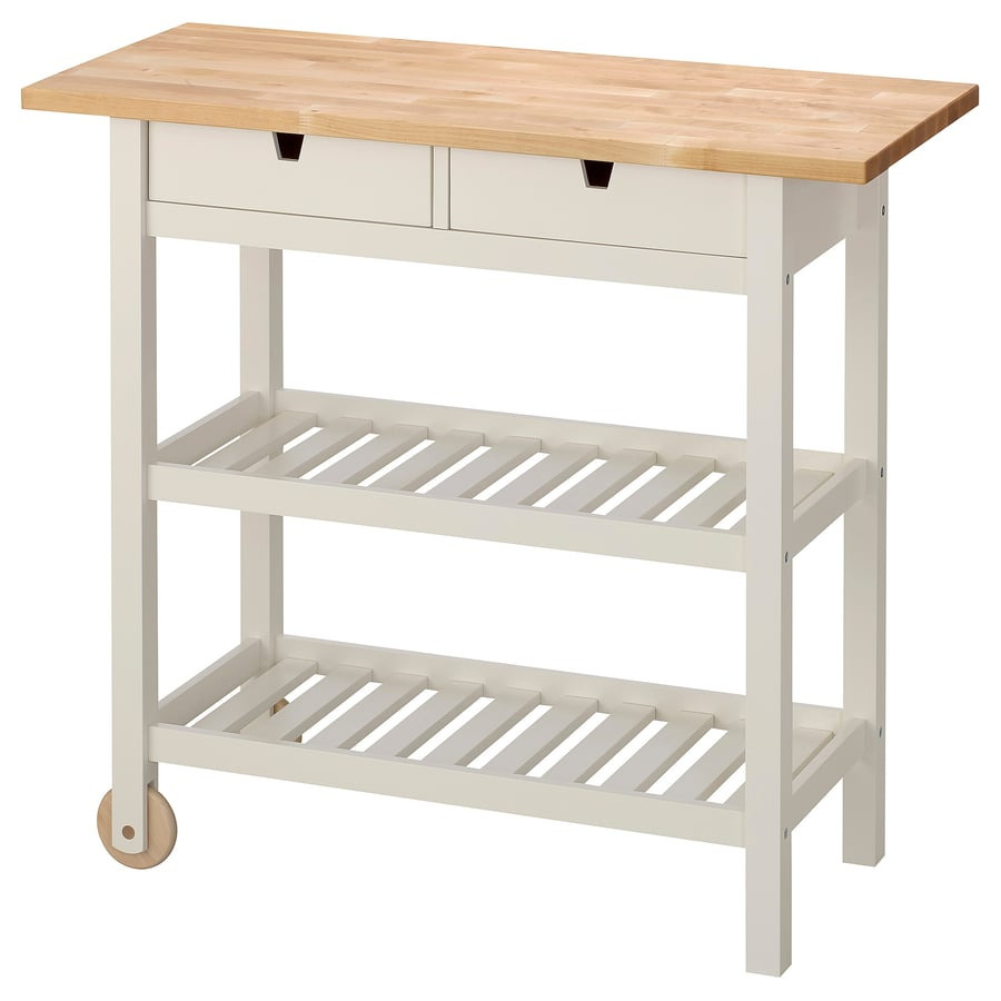 FÖRHÖJA - Carrito, abedul/blanco, 100x43 cm