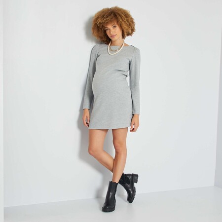Vestido De Premama De Punto Suave Gris Null Yh995 2 Zc1
