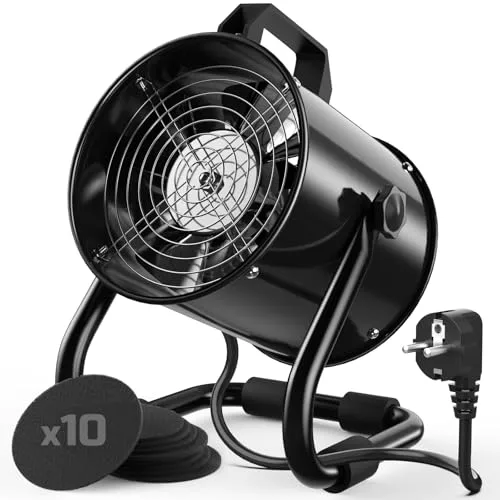 Mtutu Campana Extractora Portátil 40W 600m³/h Extractor Aire Humos de Aleación Aluminio - con 10 Filtro Carbón Activado/120°Ajustable/Bajo Ruido -para Ventilación Extracción Aire en Interior Cocina/RV