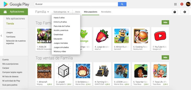 Google Play Familia