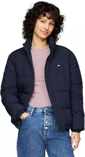 Tommy Jeans Cazadora Acolchada Mujer Essential Puffer con Cuello Alto, Azul (Dark Night Navy), XXS