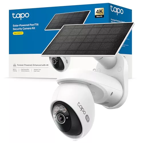 Tapo C660 Kit - 4K 8MP WiFi Security Camera with Solar Panel, 360° View