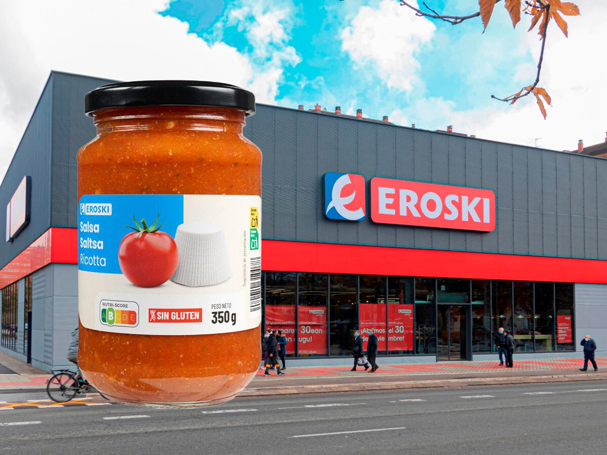 Bote de Salsa Ricotta de Eroski, producto retirado por contaminación