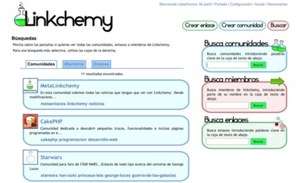 Linkchemy, envía y recibe enlaces web de tu interés
