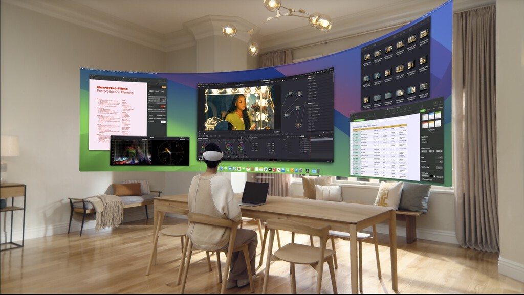 visionOS 2 es oficial: el nuevo sistema de las Vision Pro las hace más versátiles con un impresionante doble monitor curvo 4K virtual