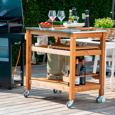 Lidl lanza un carrito auxiliar estilo Ikea para jardín o terraza que que suma en comodidad los días de barbacoa