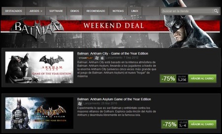 Batman se hace con el fin de semana en Steam