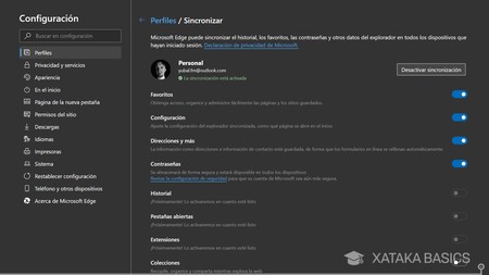 sincronizza i tuoi dati con il tuo account Microsoft