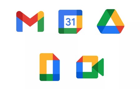 Así son los nuevos iconos de Gmail, Calendar, Drive, Docs y Meet