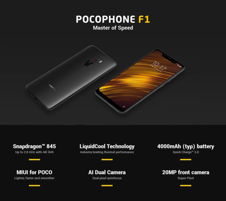Xiaomi Pocophone F1, con una Mi Band 3 de regalo, por sólo 274,87 euros utilizando este cupón