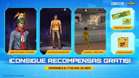 Digimon Free Fire Gratis Colaboracion