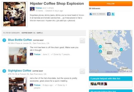 Llegan las listas a Foursquare
