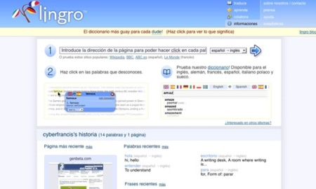Lingro, diccionario de idiomas colaborativo