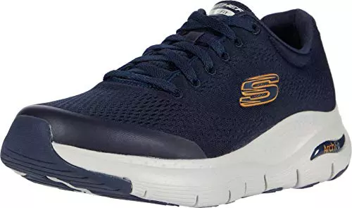 Skechers 232040 Hombre Zapatillas, Azul (Navy Textile/Synthetic/Trim Nvy), 42 EU