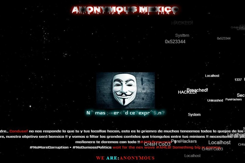 Anonymous México 'hackea' a Condusef: dicen que el siguiente objetivo ...