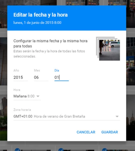 Google Photos Fecha Hora